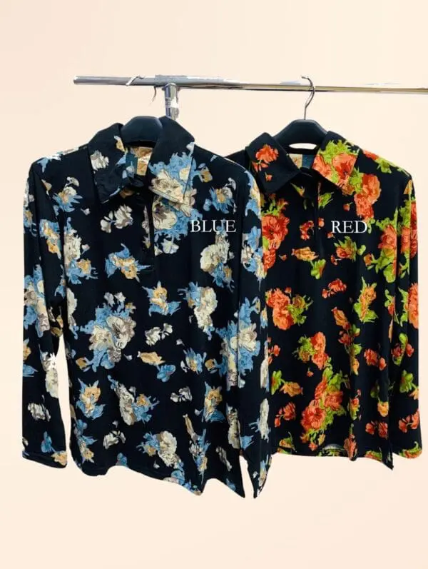 Floral Long Sleeve Polo (1008)