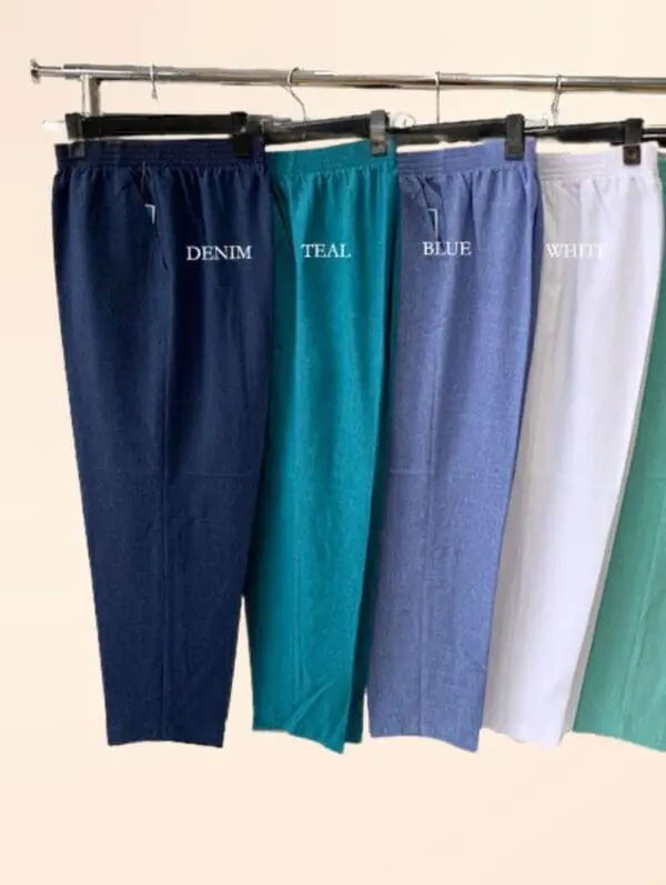 Women's melange lightweight summer pants with elastic waist – Fan Everyday Wear