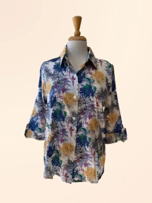 Floral 3/4 Sleeve Blouse 1212
