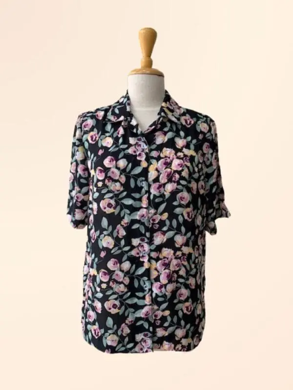 Printed floral short sleeve shirt (2067)