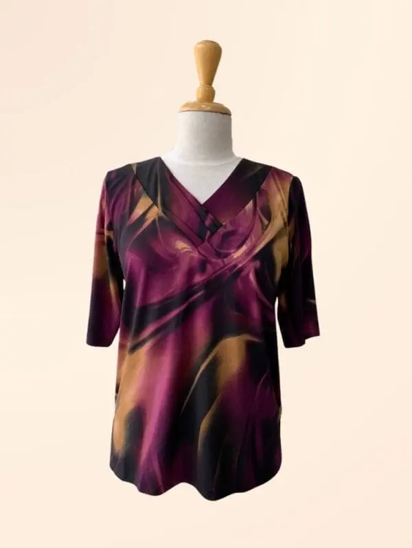 Utopia Pleated v-neck Top(1004)
