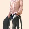 Pink eyelet blouse for women — Fan Everyday Wear