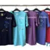 Women’s cotton embroidered T-shirt in teal with floral embroidery and loose fit