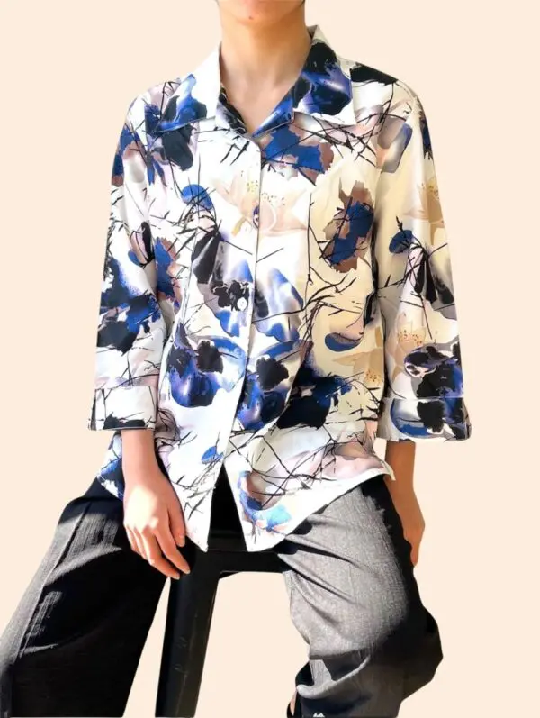 Printed 3/4 Sleeve Blouse(2315)
