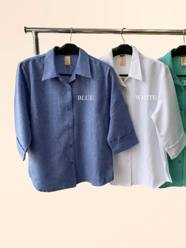 Melange 3/4 sleeve blouse (2040)