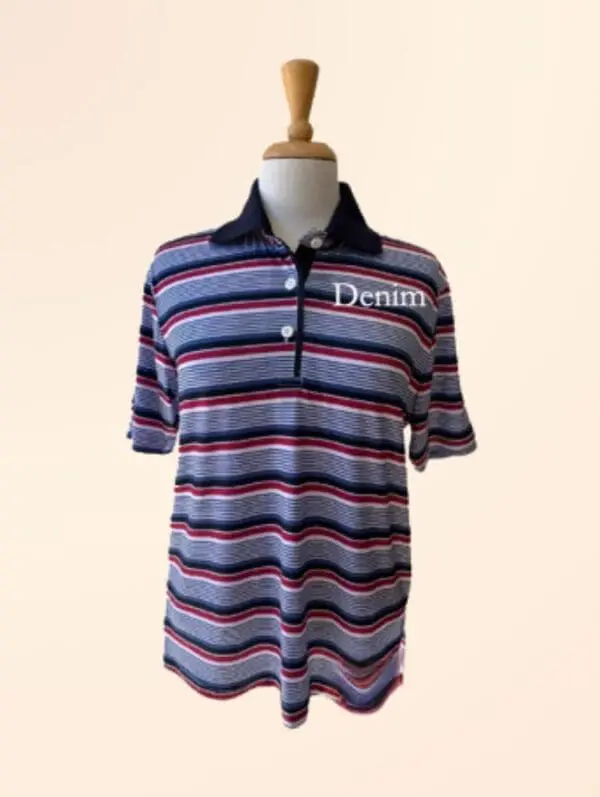 Basic stripes straight cut polo(1213)