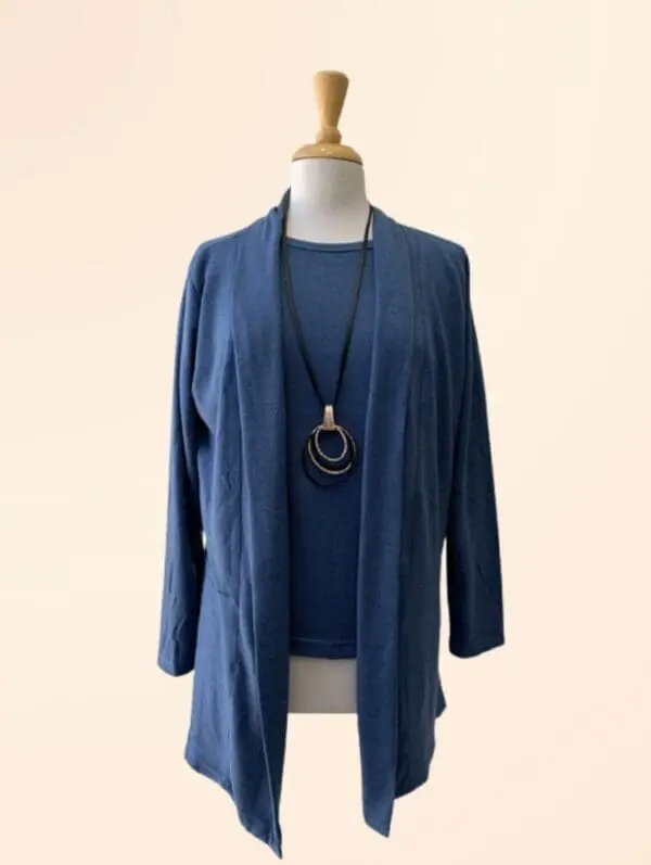 Cotton Blend Drape Cardigan(2213)