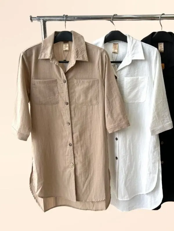 Linen Bend Oversize Shirt (2371)