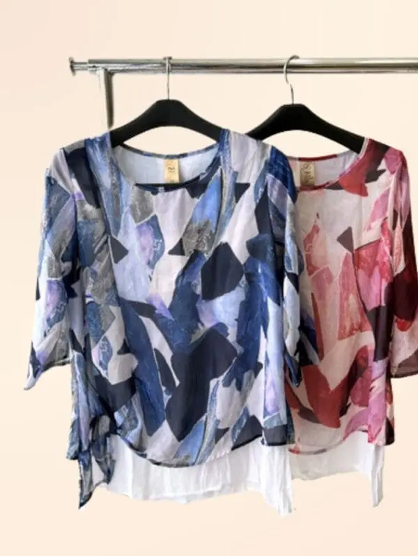 Cotton Blend SideTie Layered Tunic(2353)