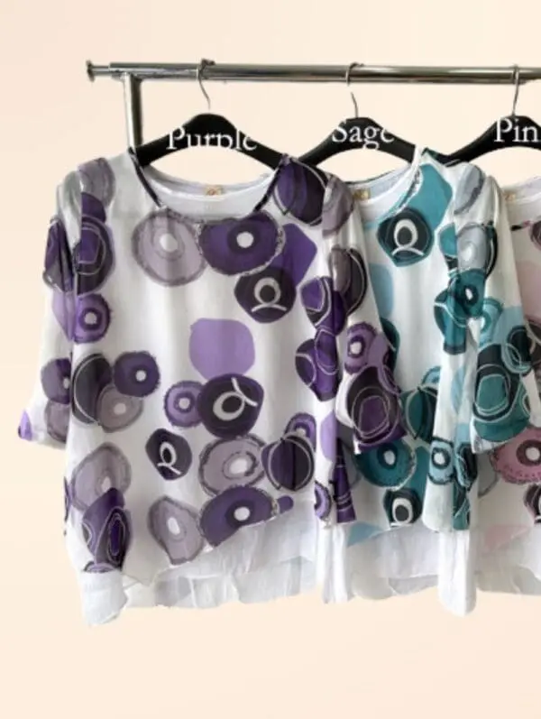 Cotton Blend Layered Tunic(2352)
