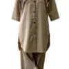 Linen blend oatmeal shirt for women — Fan Everyday Wear