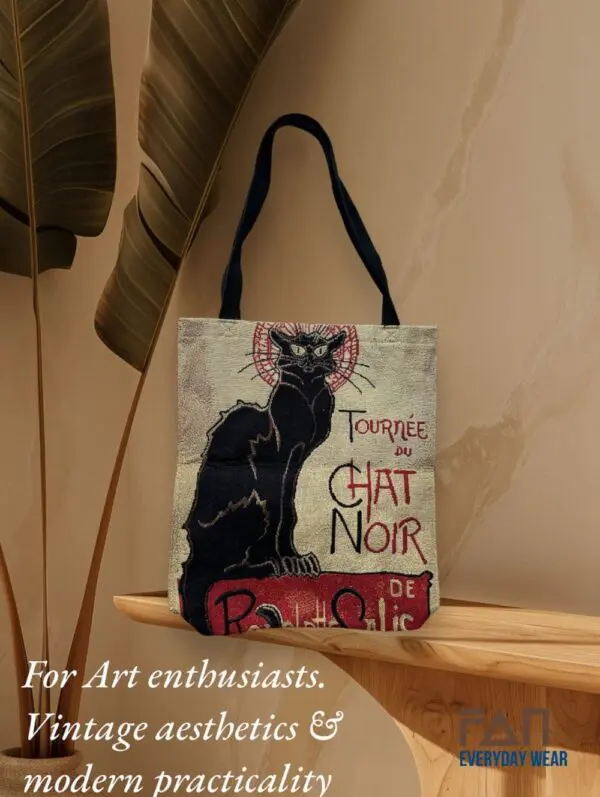 Vintage "Le Chat Noir" Tote Bag(447000)