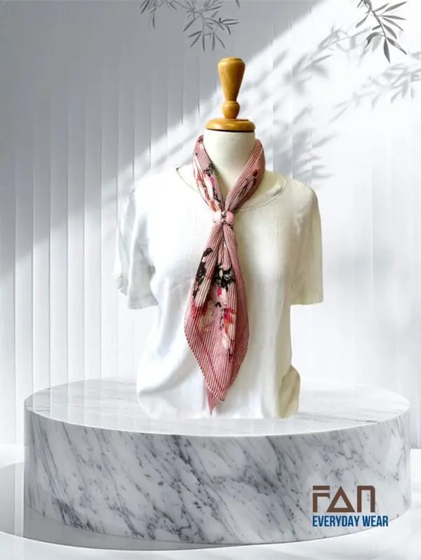 Pleated  Scarves With Ring (30802)