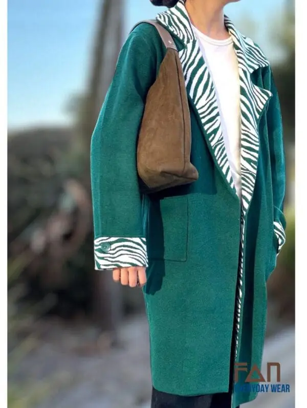 Zebra Trim Wool Blend Cardigan(97362)