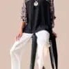 Floral silk oversize tunic for women — Fan Everyday Wear