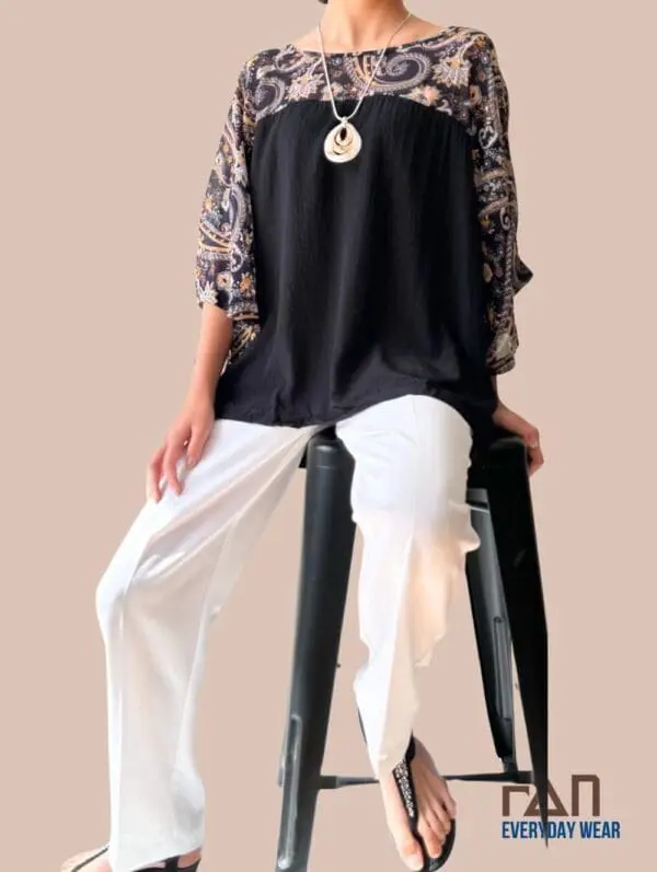 Floral silk oversize tunic for women — Fan Everyday Wear