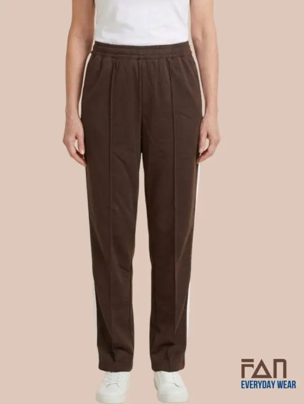 comfortable cotton blend stripe pants, for senior women in brown blue white pink and black