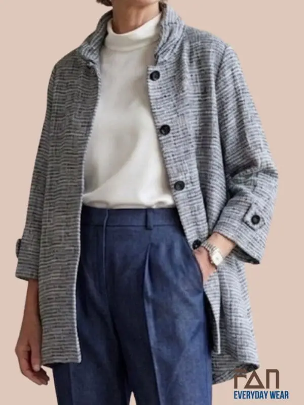 Blue texture winter jacket