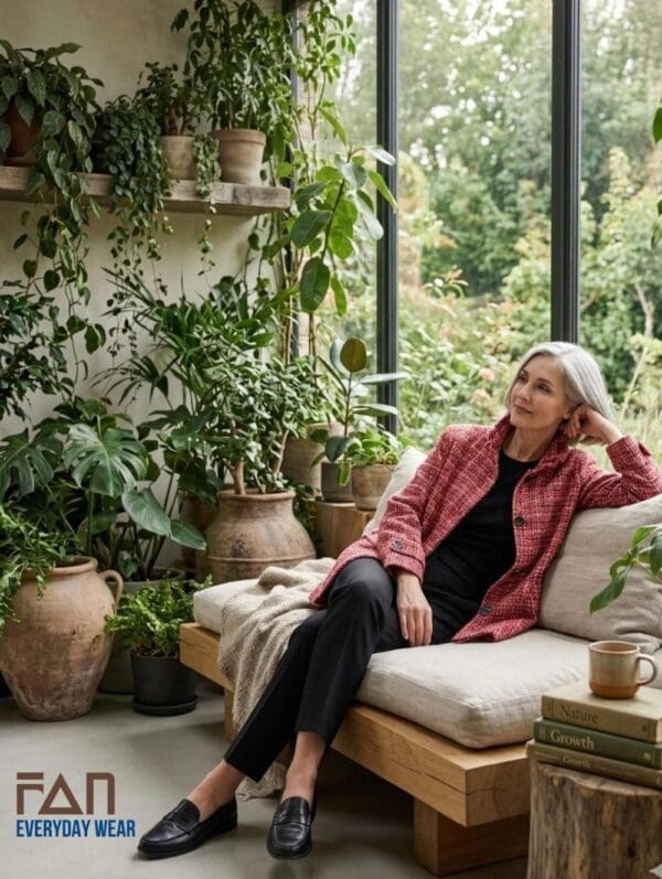 Red texture swing jacket comfortable winter coat