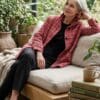 Comfortable texture red jacket, mature women , Melbourn